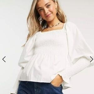 In The Style x Lorna Luxe shirred detail top Size 10